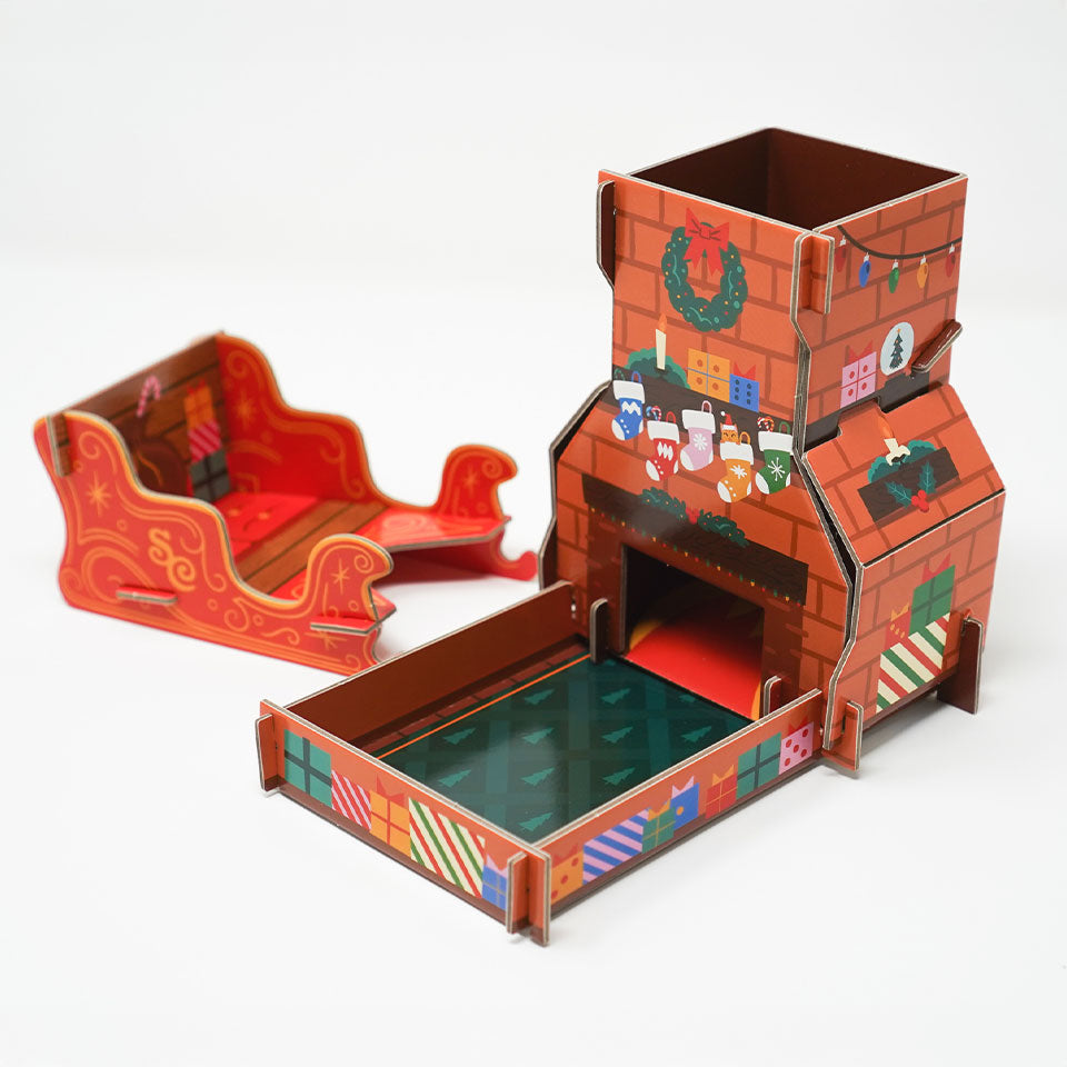 Chimney Dice Tower & Sleigh Card Holder