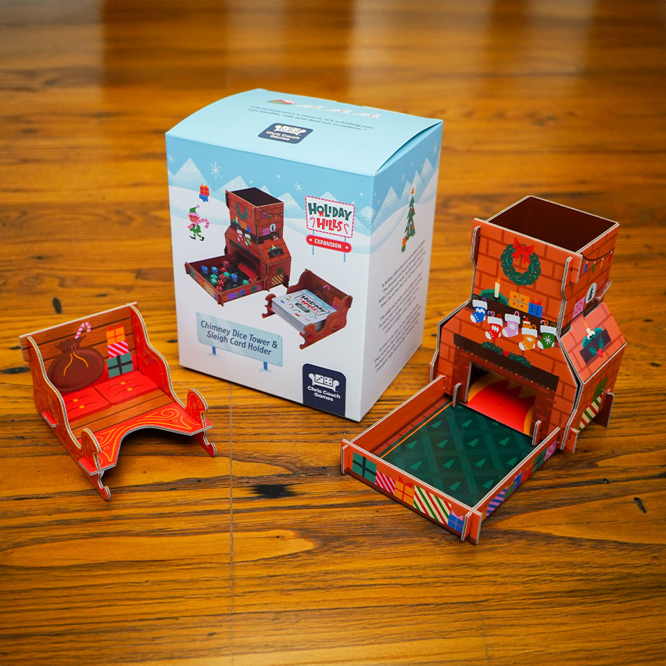 Chimney Dice Tower & Sleigh Card Holder